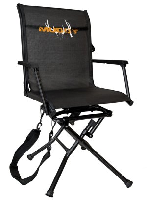 Muddy MUDMGS400 Swivel-Ease Ground Seat Black Steel 360° Swivel Chair