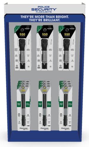 Police Security Flashlights 97109 Preloaded Half Sidekick Display