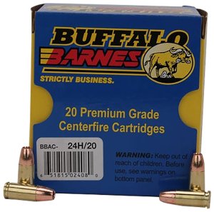 Buffalo Bore 24H20 9mm Luger +P+ 115gr Barnes TAC-XP Lead-Free Ammo 20rd