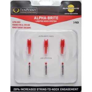 TenPoint HEA-358R.3 Alpha Brite Lighted Nock Kit .297 Red 3pk