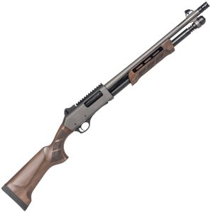 PANZER ARMS CQB PUMP 12G 18.5 In Gray/Walnut MLOK Side Saddle Door Breecher