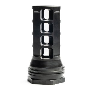OSS HX-QD 338 Muzzle Brake, 5/8-24 Thread, Lightweight 3.2 oz, 2.3-inch Length, Black Finish