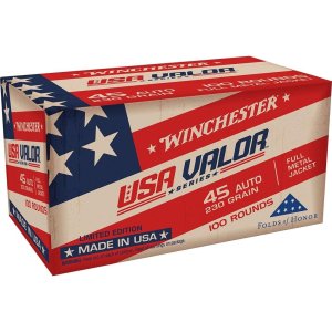 Winchester Ammo USAV45A USA Valor Target 45 ACP 230 gr Full Metal Jacket (FMJ) 100 Per Box