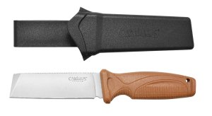 Camillus 19627 Swedge 4.3" Fixed Blade Knife, Titanium Bonded, Tan Handle