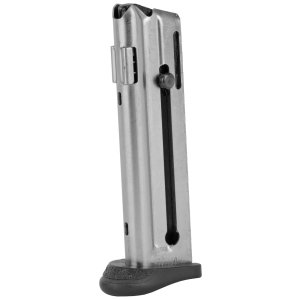 Walther P22Q 10-Round .22LR Magazine, Nickel Plated, Finger Rest Feature, Durable Steel Construction