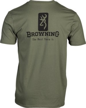Browning SS T-SHIRT EMBLEM MILITARY GREEN (UPC 501401)
