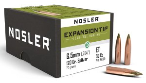 Nosler E-Tip 59765 6.5mm 120 Grain Lead Free Polymer Tip 50 Count