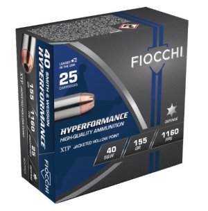 Fiocchi 40XTP25 .40 S&W 155gr HP Nickel-Plated Brass 25rd