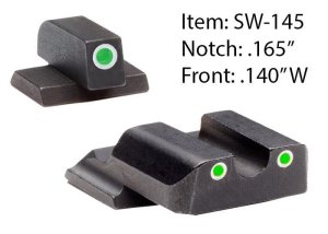 Ameriglo SW-145 Classic Tritium Night Sights S&W M&P Shield Green