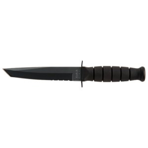 Ka-Bar Short Tanto 5055 Plain Edge Fixed Blade Carbon Steel Black