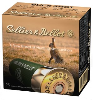 Sellier & Bellot SB12BSF Hunting 12 Gauge 2.75" 12 Pellets 1 Buck 1214 fps