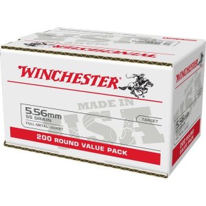 Winchester WM193200 5.56x45mm NATO 55gr FMJ 200 Rounds Brass Casing