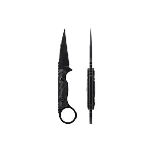 Toor Knives Jank Shank W Fixed Blade Knife 3 CPM-M4 SOCOM Black GunKote Wharncliffe, Black G10 Handles w/ Pinky Ring, Kydex Sheath