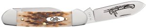 Case Cutlery Canoe 2BLD 3 5/8" Amber Bone Knife