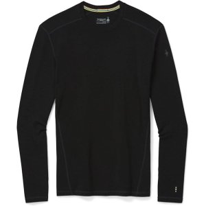 Smartwool SW016349001100M Men's Merino Thermal Base Layer Crew Shirt, Black, Medium