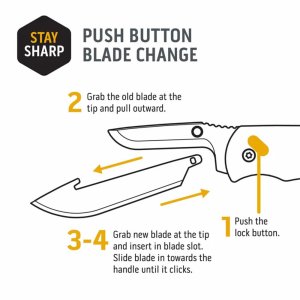 Outdoor Edge RR35K-6C 3.5 In Drop Point Blade Pack Black 6 Blades
