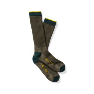 Lacrosse 913322-L Men's Merino Midweight Crew Socks OD Green Large