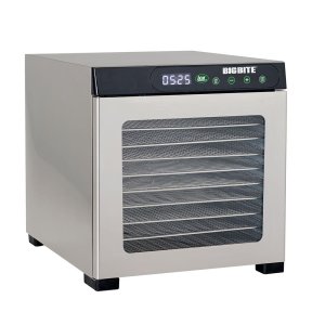 LEM BigBite 10-Tray Stainless Steel Dehydrator 800W Digital Timer