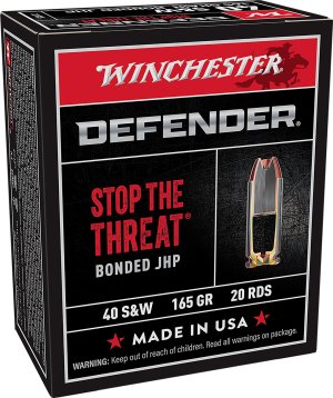 Winchester Defender 40 S&W 165 gr Bonded Jacket Hollow Point