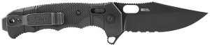 SOG SOG12210557 Seal XR 3.9" Folding Knife S35VN Black Serrated Blade