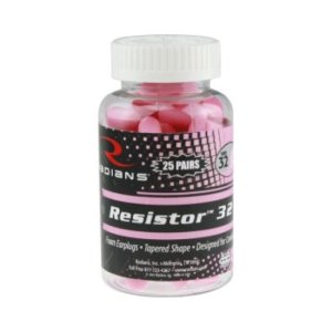 Radians Resistor 32 Pink Foam Ear Plugs, Lightweight, Comfortable, Uncorded, 25 Pair Jar, NRR 32