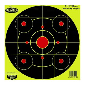 Birchwood Casey BC-35912 12 Inch Yellow Bullseye Reactive Target 4 Pack