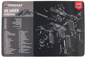 TekMat TEKR17SIGP238 Cleaning Mat 11" x 17" Sig P238 Diagram