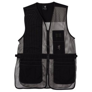 Browning Trapper Creek Mesh Shooting Vest Grey Large 4 Oz Cotton Twill