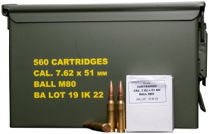 Global Ordnance Igman 7.62x51 M80 560 Round M2A1 Ammo Crate