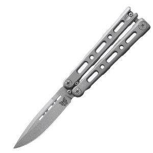 Benchmade 82 Laro Titanium Balisong Drop Point Gray 6AI-4V Handle