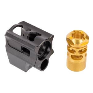 Tyrant Designs T-Comp Compensator for Gen 3 Glock 19 Pistols - BLK/GOLD