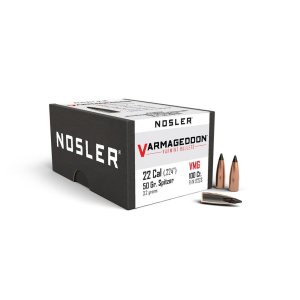 Nosler Varmageddon .22 Caliber, 50gr Flat Base Tipped Bullets, 100 Count