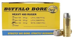 Buffalo Bore 13C20 Heavy 480 Ruger 410gr Wide Flat Nose 20/Box