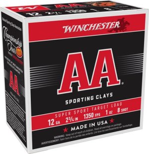 Win Ammo AA 12GA 1oz #8 1350 FPS 250rd Case - 12 Gauge Shotgun Shells