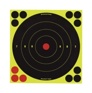 Birchwood Casey 34805 Shoot-N-C Reactive Target 8" Black/Yellow Self-Adhesive Paper Muzzleloader/Shotgun Chartreuse 6 Targets Includes Pasters