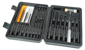 Wheeler Master Roll Pin Punch Set Steel Knurled Handle 110128