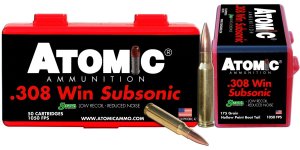 Atomic Ammunition 00430 .308 Win 175 Grain Subsonic 50/Box