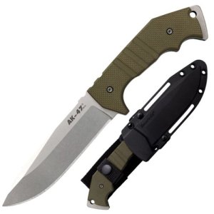AK-47 Field Knife Drop Point 5.5" CPM 3V Blade, G-10 OD Green Handle, Secure-Ex Sheath
