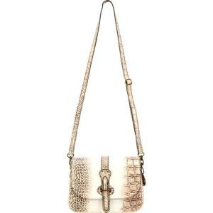 Cameleon 49643 S&W Croc Crossbody Handbag, Beige/Brown, Genuine Leather