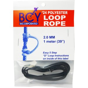 Stiff Braided Polyester D-Loop Material - Black 1m