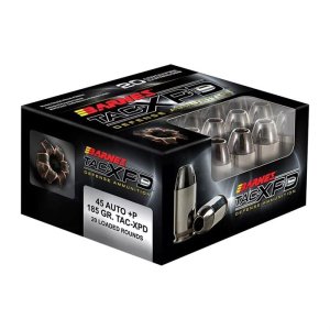 Barnes 21555 .45 ACP 185 Grain TAC-XP 1000 fps Brass Case 20 Rounds