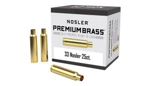 Nosler 10222 Premium Brass Unprimed Cases 33 Nosler Pistol Brass 25 Per Box
