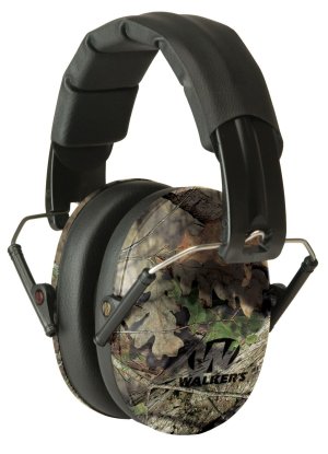 Walker's GWPFPM1CMO Pro Low Profile Passive Muff 22 dB Mossy Oak/Black