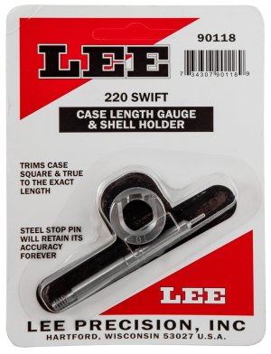 Lee Precision Case Length Gage and Shell Holder 220 Swift 90118