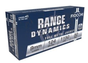 Fiocchi 9mm Luger 124gr FMJ Ammo