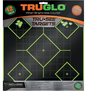 TruGlo Tru-See TG14A12 5-Diamond Self-Adhesive Targets 12x12 12-Pack