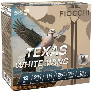 Fiocchi Texas White Wing 12ga 2-3/8In 1-1/8oz #7.5 100ct