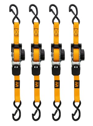 Muddy MUD-RRS10-4PK Retractable Ratchet Straps 1"x10' 4-Pack Orange