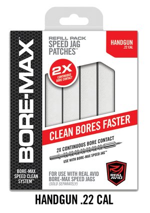 Real Avid Bore-Max Speed Jag Patches 22 Cal 4 In Synthetic 250/Box