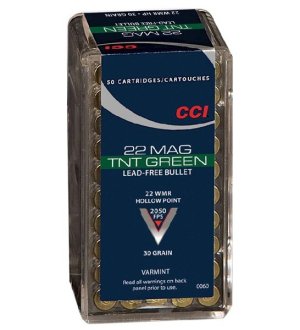 CCI 0063 Maxi-Mag TNT 22 WMR 30 gr Jacketed Hollow Point 50 Per Box/ 40 Cs